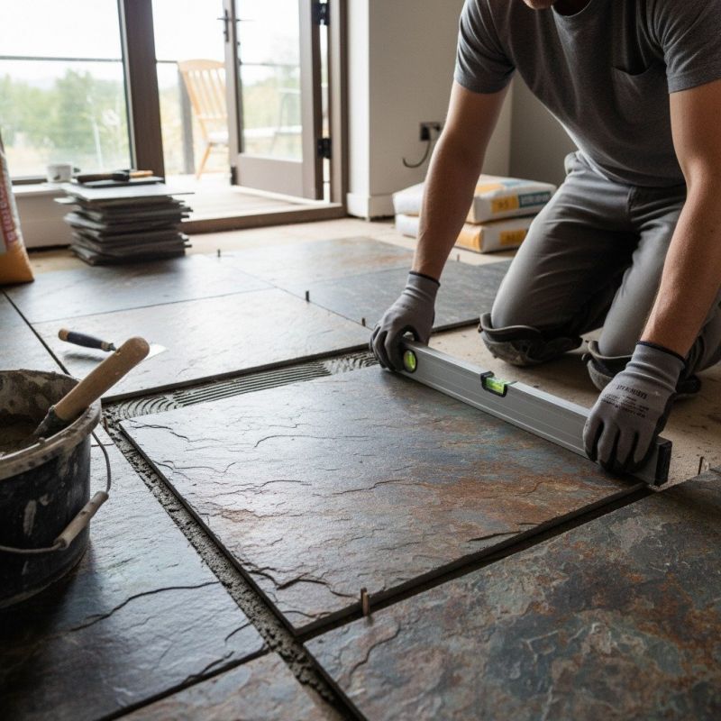 Slate Floor Installation detail
